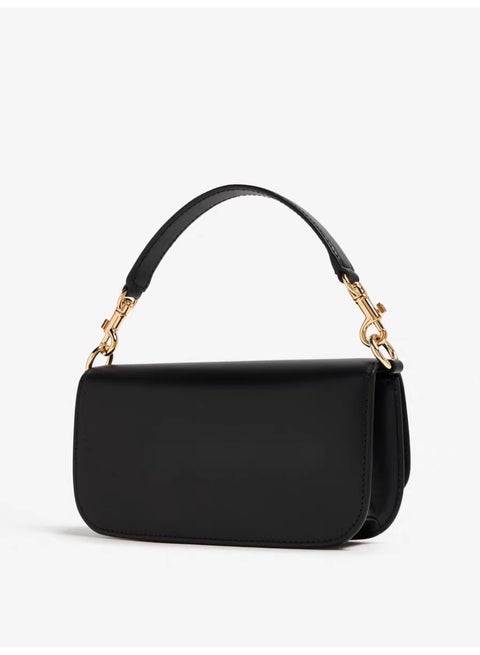 Dolce & Gabbana Shoulder bag in Black made of calfskin leather with a Gold Chain DG logo