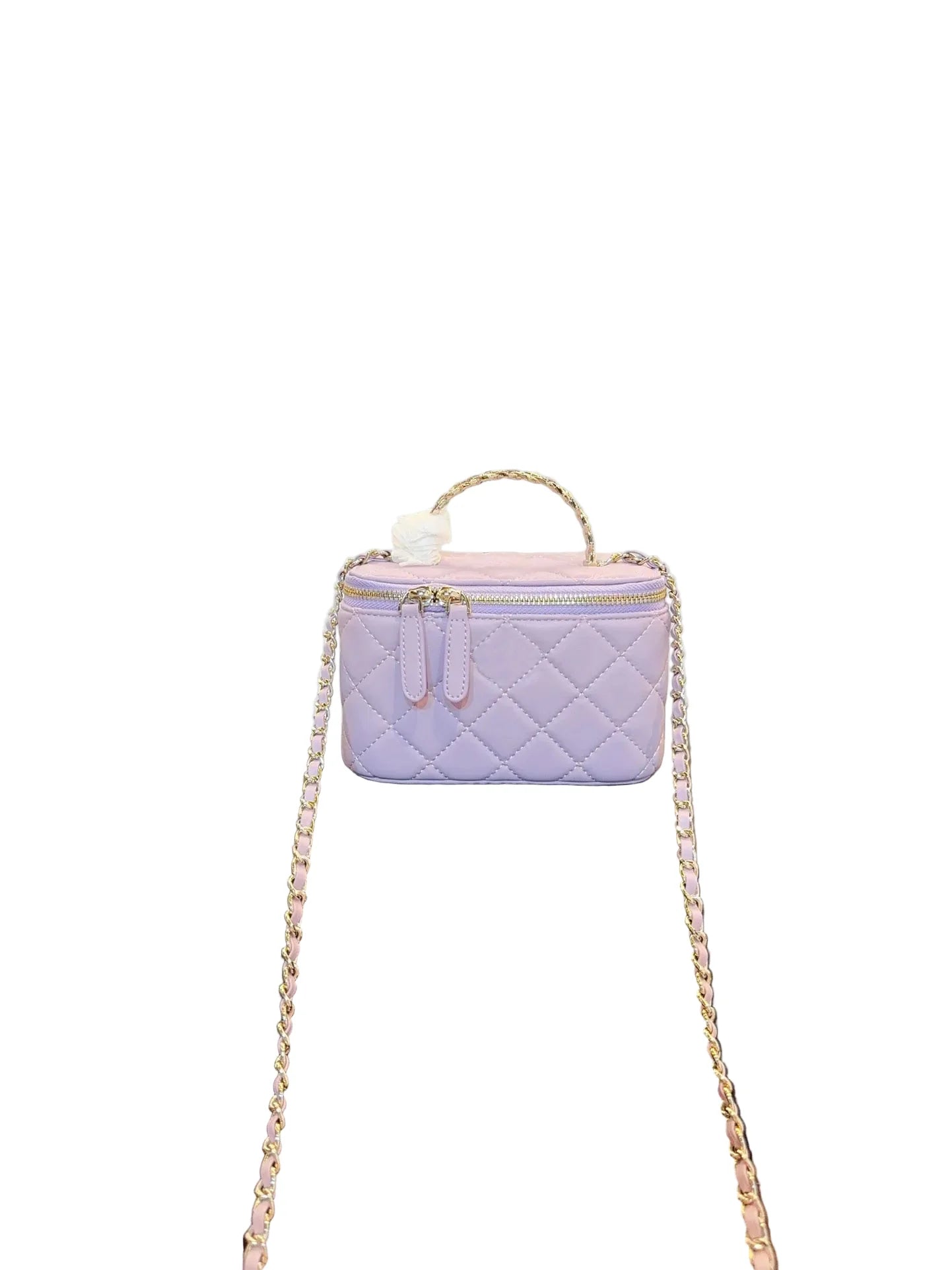 Chanel Vanity Case in Light Lavender Quilted Lambskin with Gold Hardware 17 cm