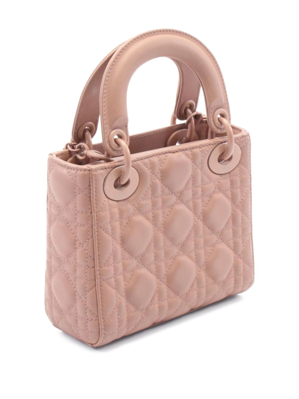 Dior Lady Dior Medium Bag in Matte Rose Cannage Calfskin with Black Hardware 20 cm