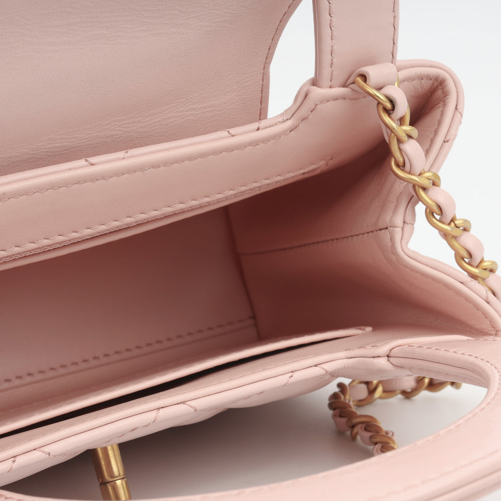 Chanel Mini Kelly Pink Quilted Aged Calfskin with Gold Hardware – 18 cm