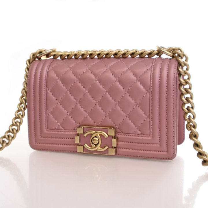 Chanel Boy Bag in Pink Quilted Lambskin with Gold Hardware