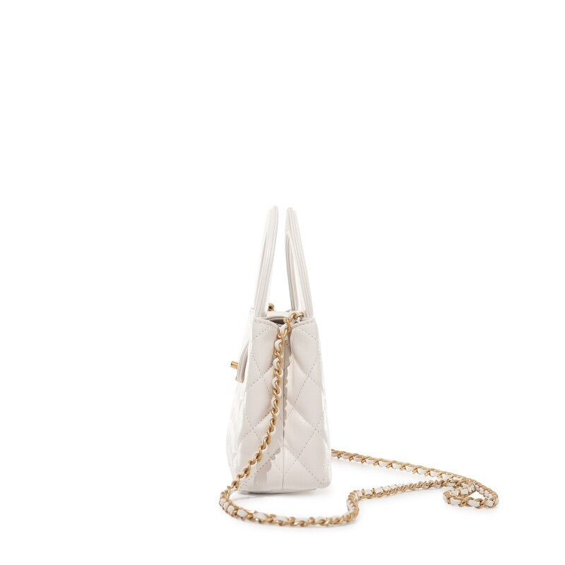 Chanel Mini Kelly White Quilted Aged Calfskin with Gold Hardware – 18 cm