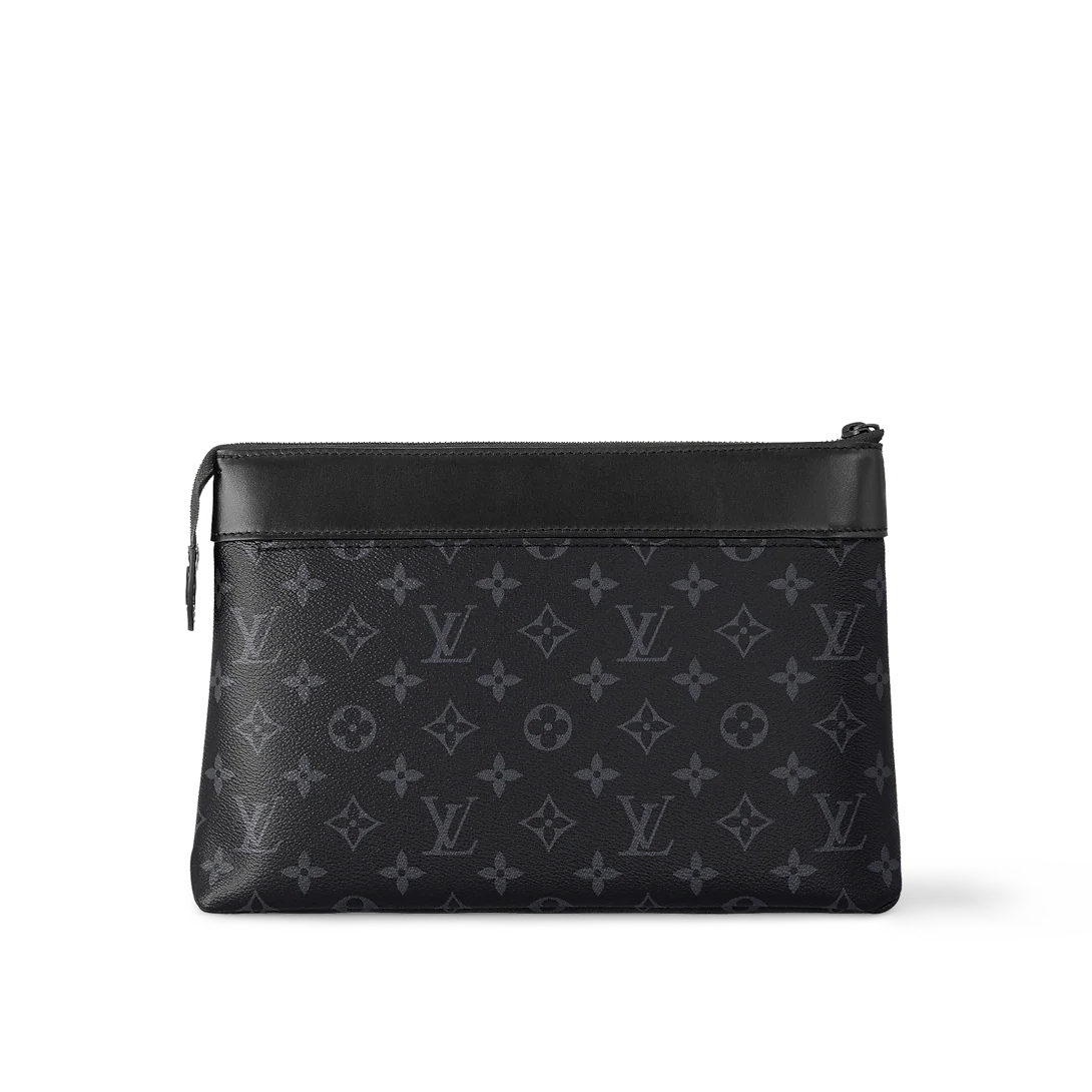 Louis Vuitton Pochette Volga in Monogram Eclipse Canvas Black / Grey with Black Hardware 27 cm
