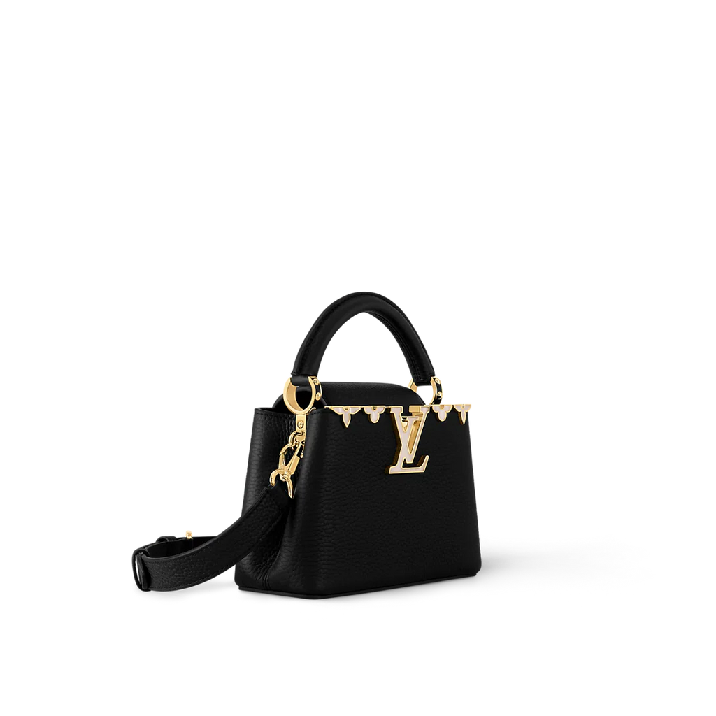 Louis Vuitton Capucines BB in Black Grained Taurillon Leather with Gold Hardware