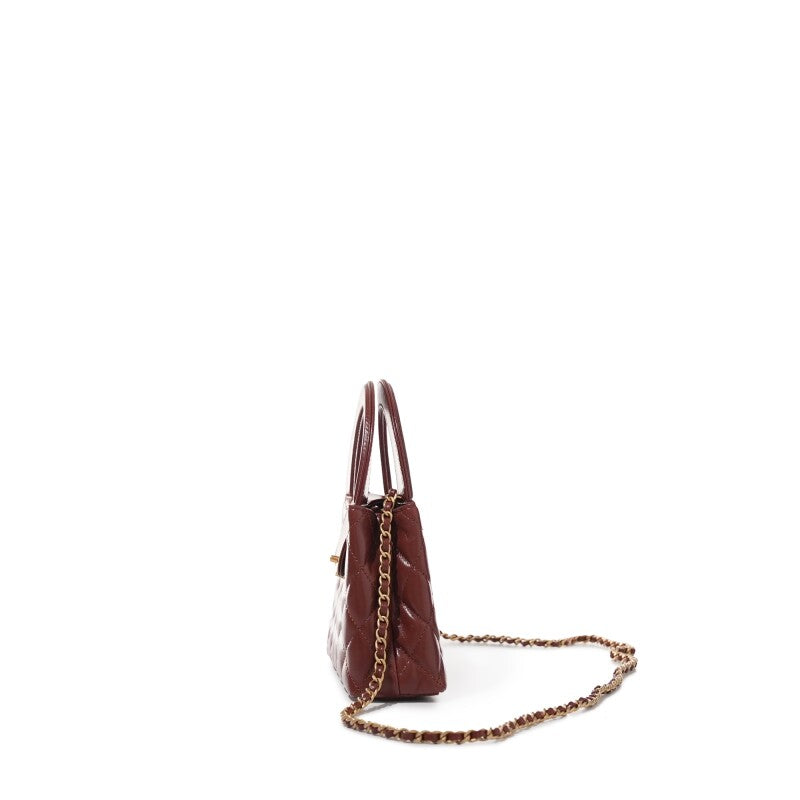 Chanel Mini Kelly Burgundy Quilted Aged Calfskin with Gold Hardware – 18 cm