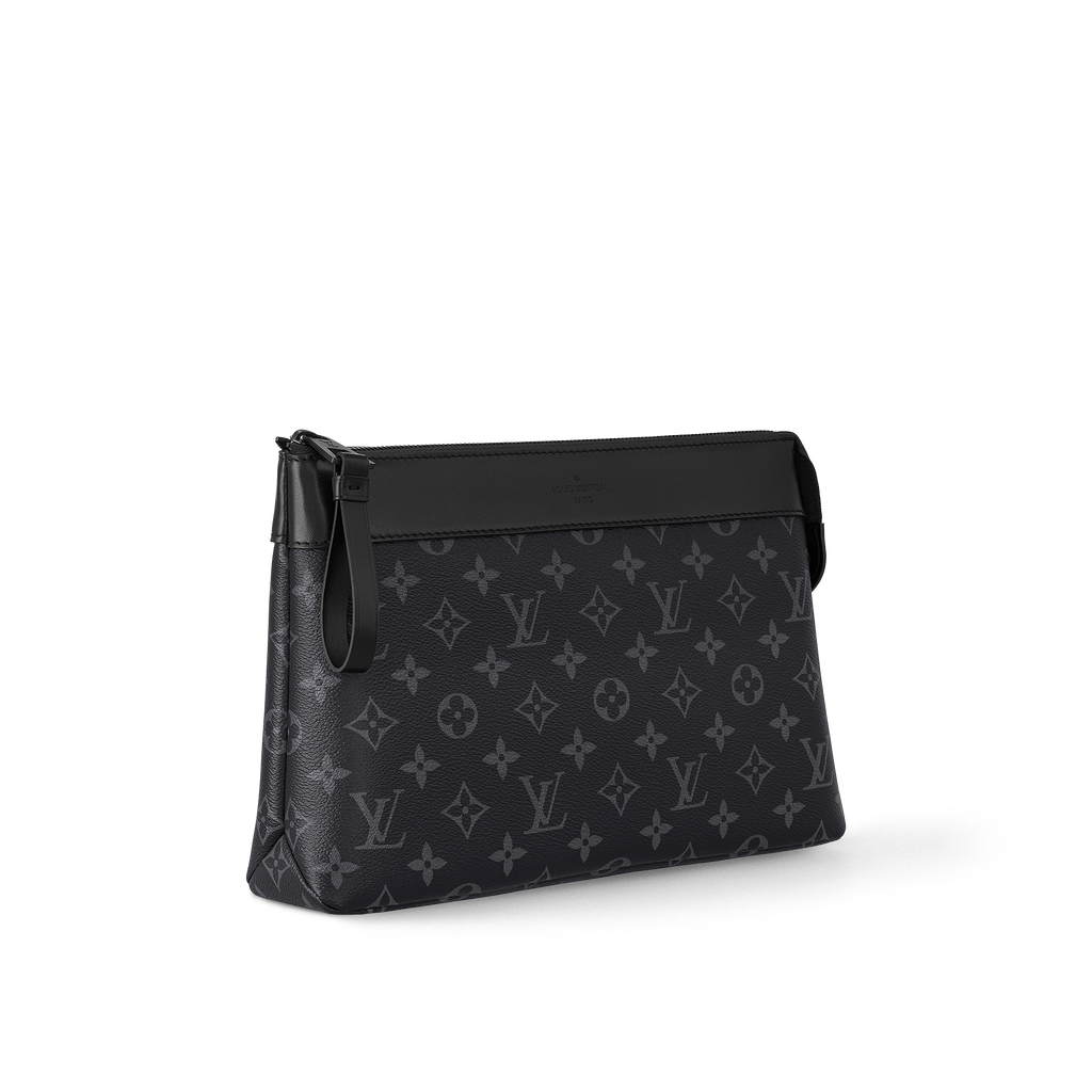 Louis Vuitton Pochette Volga in Monogram Eclipse Canvas Black / Grey with Black Hardware 27 cm