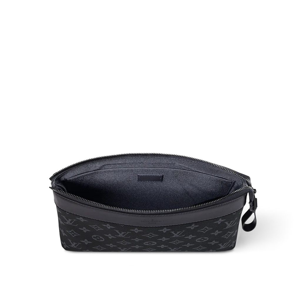 Louis Vuitton Pochette Volga in Monogram Eclipse Canvas Black / Grey with Black Hardware 27 cm