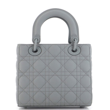 Dior Lady Dior Medium Bag in Matte Grey Cannage Calfskin with Black Hardware 20 cm