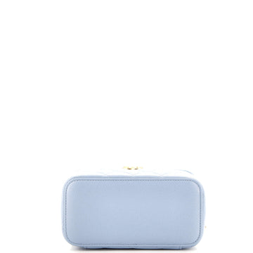 Chanel Vanity Case in Light Blue Quilted Lambskin with Gold Hardware 17 cm