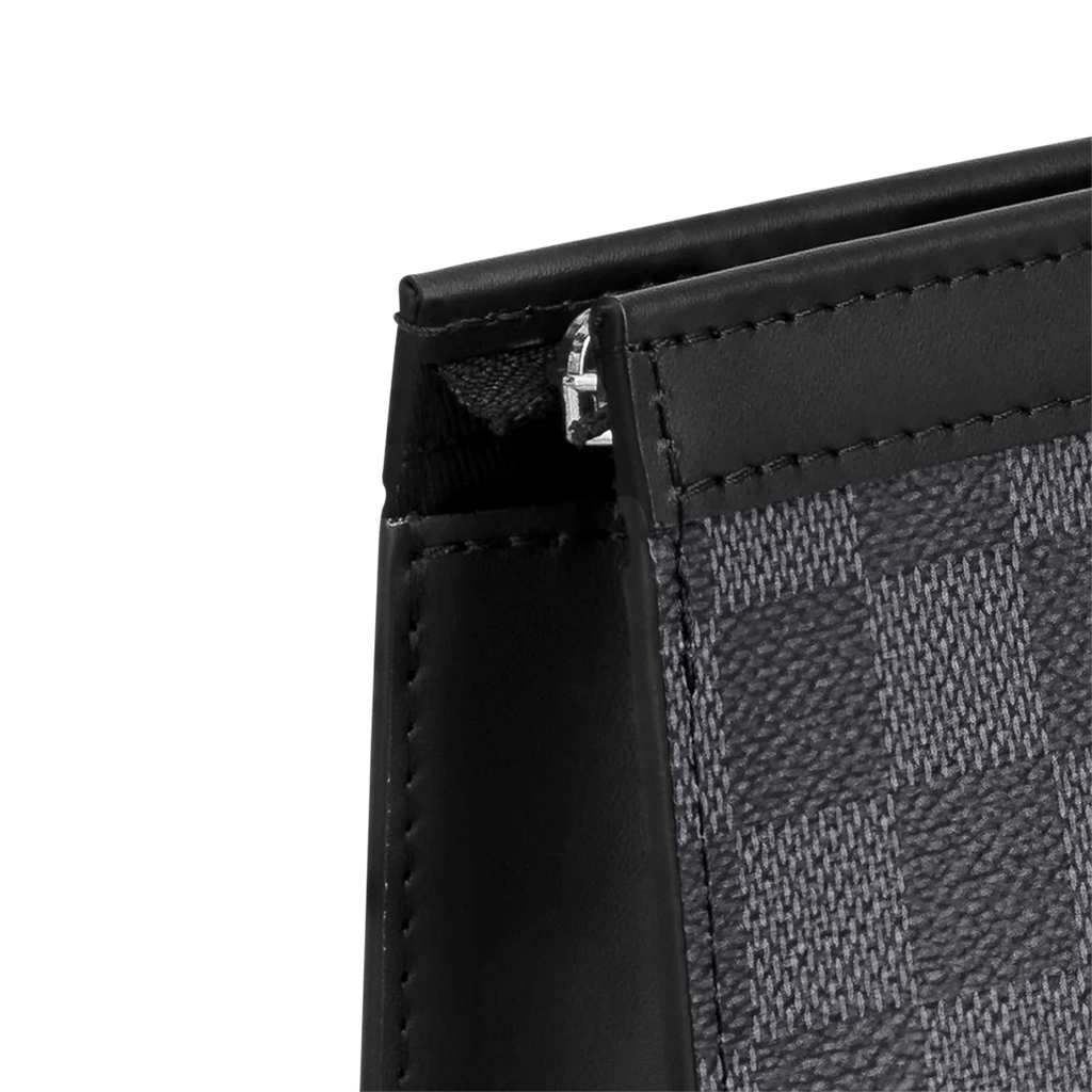 Louis Vuitton Pochette Volga in Damier Graphite Canvas Black & Grey with Black Hardware 27 cm