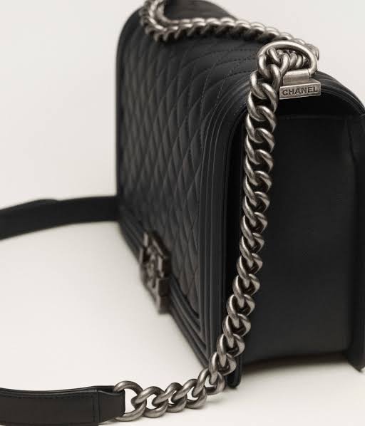 Chanel Boy Bag in Black Quilted Lambskin with Silver Hardware
