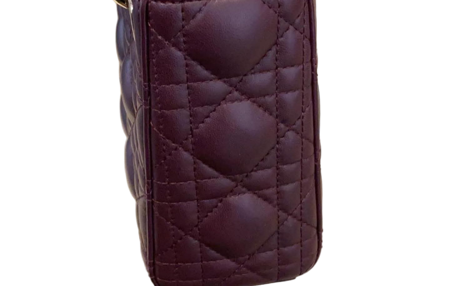 Dior Lady Dior Medium Bag in Matte Burgundy Cannage Calfskin with Black Hardware 20 cm