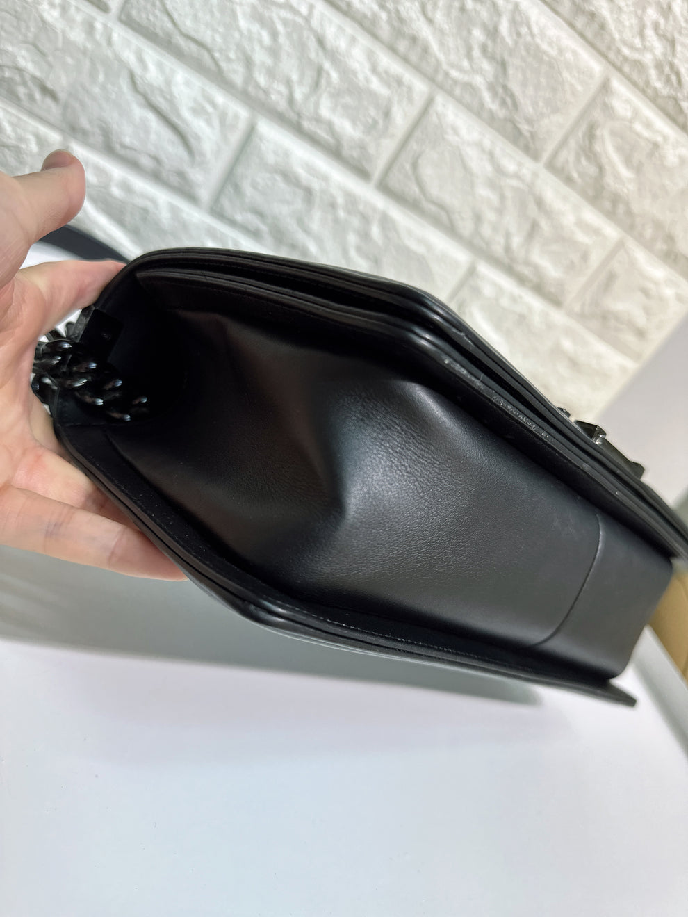 Chanel Boy Bag in Black Quilted Lambskin with black Hardware