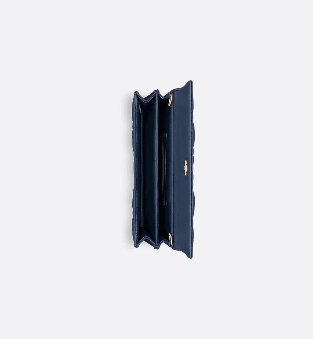 Dior Lady Dior Top Handle Bag in Navy Blue Quilted Lambskin with Gold Hardware – 20 cm