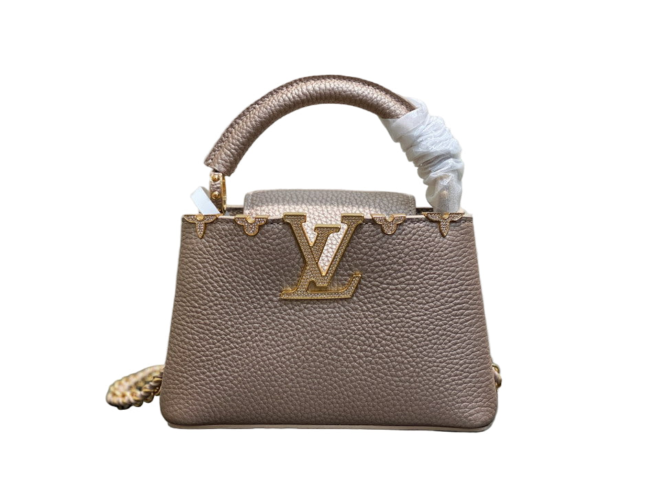 Louis Vuitton Capucines BB in Gold Grained Taurillon Leather with Gold Hardware