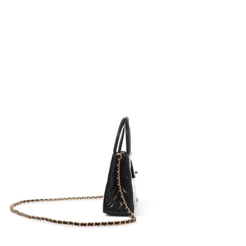 Chanel Mini Kelly Black Quilted Aged Calfskin with Gold Hardware – 18 cm