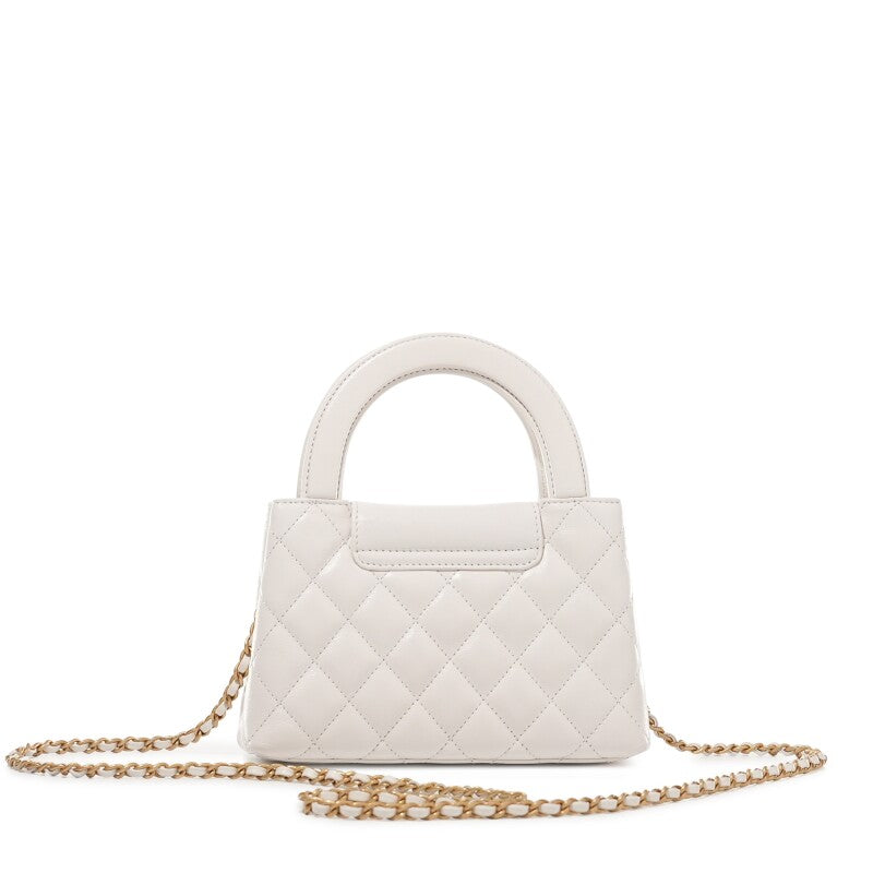 Chanel Mini Kelly White Quilted Aged Calfskin with Gold Hardware – 18 cm
