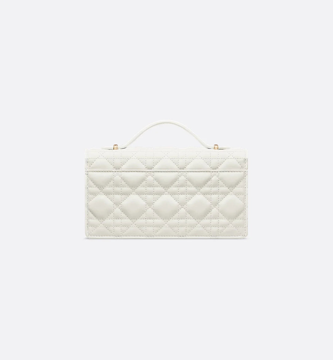 Dior Lady Dior Top Handle Bag in White Quilted Lambskin with Gold Hardware – 20 cm
