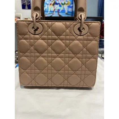 Dior Lady Dior Medium Bag in Matte Brown Cannage Calfskin with Black Hardware 20 cm