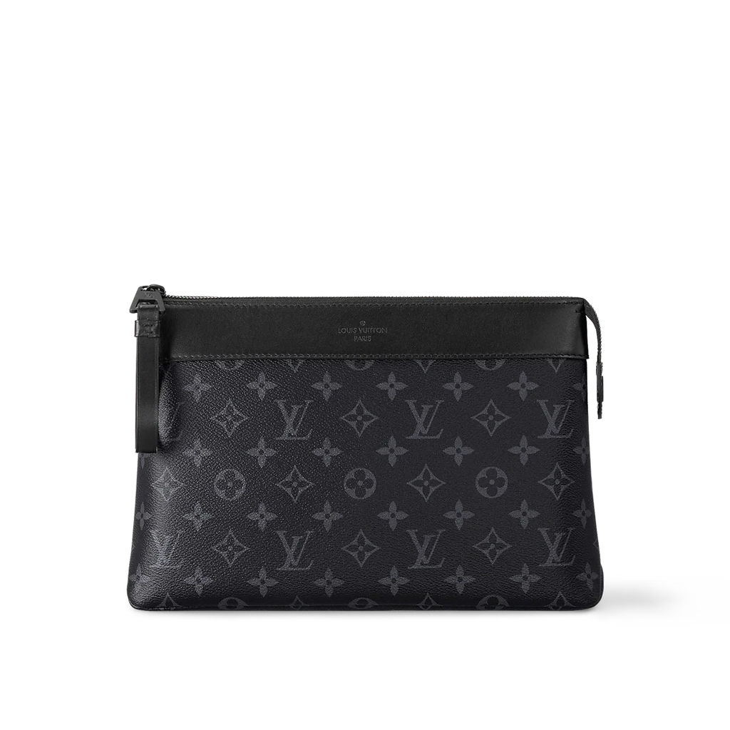 Louis Vuitton Pochette Volga in Monogram Eclipse Canvas Black / Grey with Black Hardware 27 cm