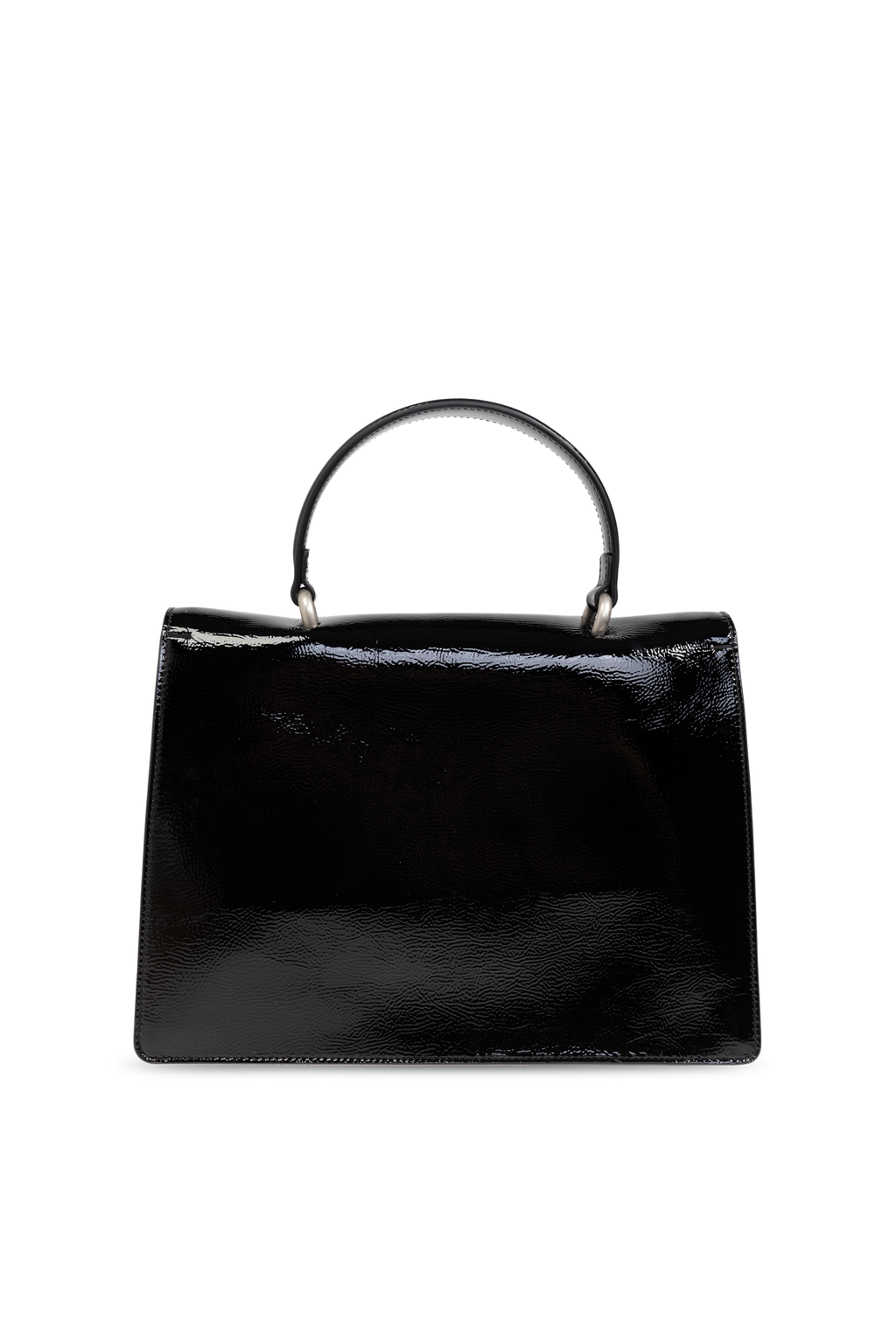 Gucci Dionysus Medium Black Glossy Leather Shoulder Bag with Silver Tiger Head Closure