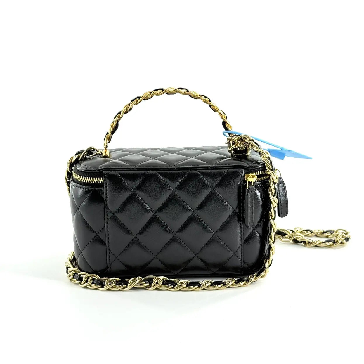 Chanel Vanity Case in Black Patent Leather Lambskin with Gold Hardware 17 cm