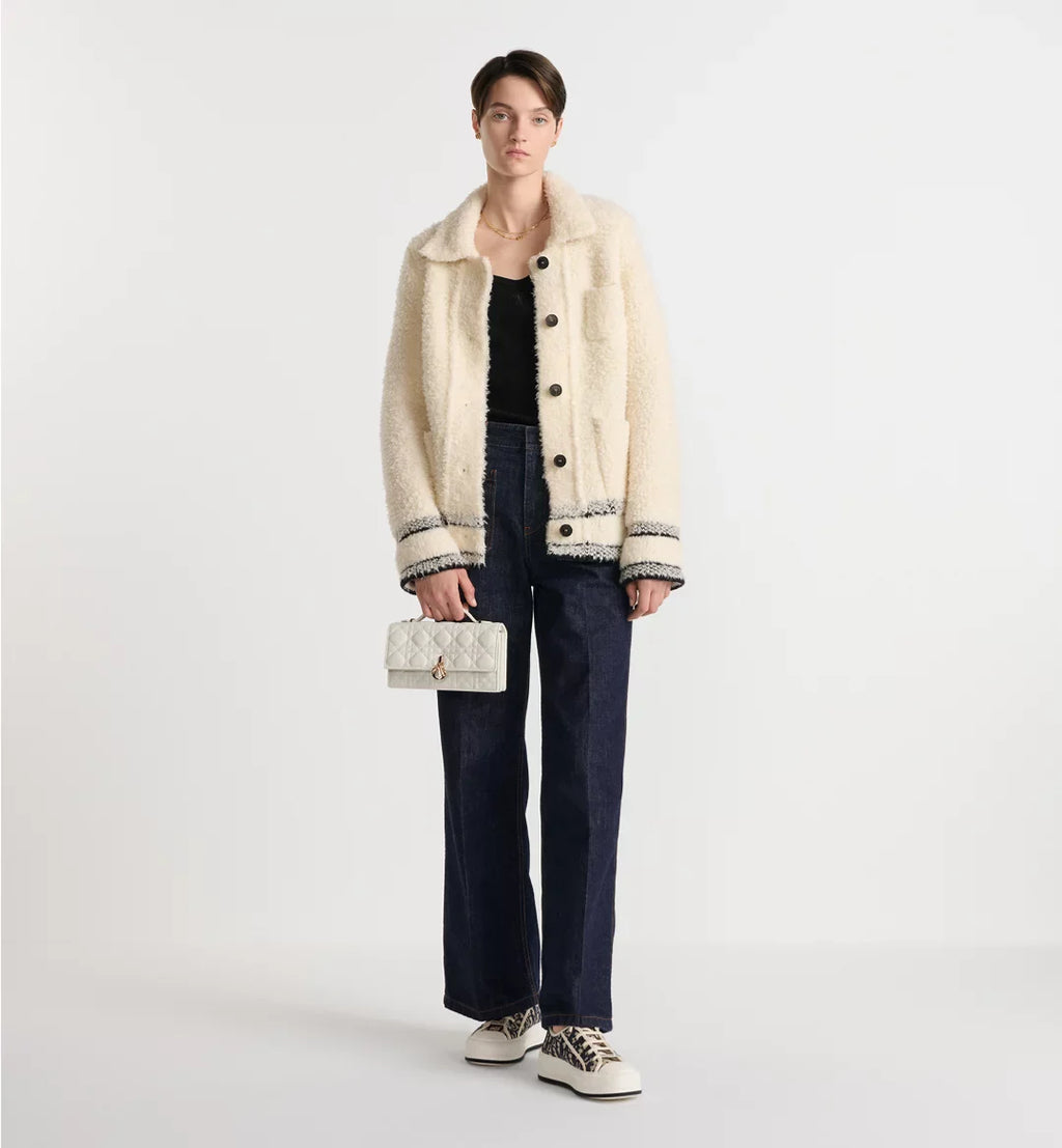 Dior Lady Dior Top Handle Bag in White Quilted Lambskin with Gold Hardware – 20 cm