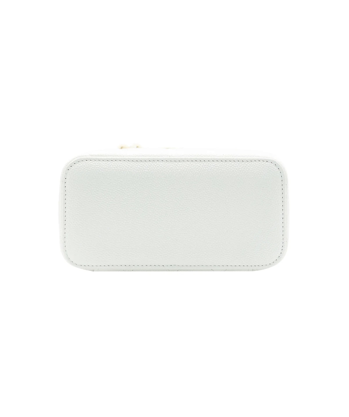 Chanel Vanity Case in White Quilted Lambskin with Gold Hardware 17 cm