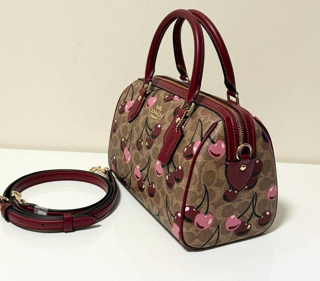 Coach Mini Rowan Crossbody 20 cm Signature Canvas With Cherry Print