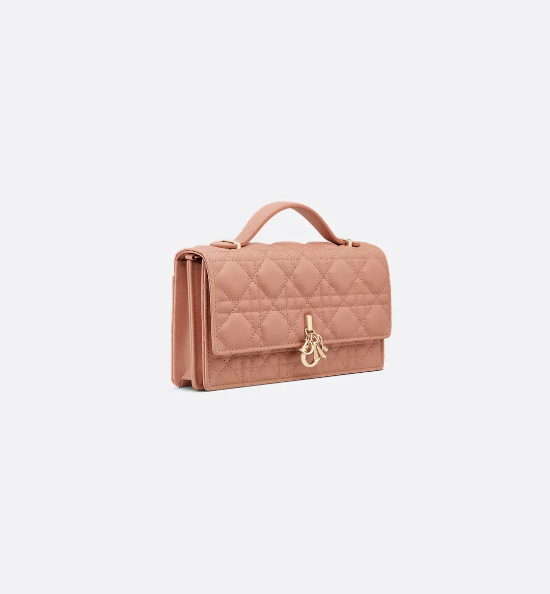Dior Lady Dior Top Handle Bag in Pink Quilted Lambskin with Gold Hardware – 20 cm