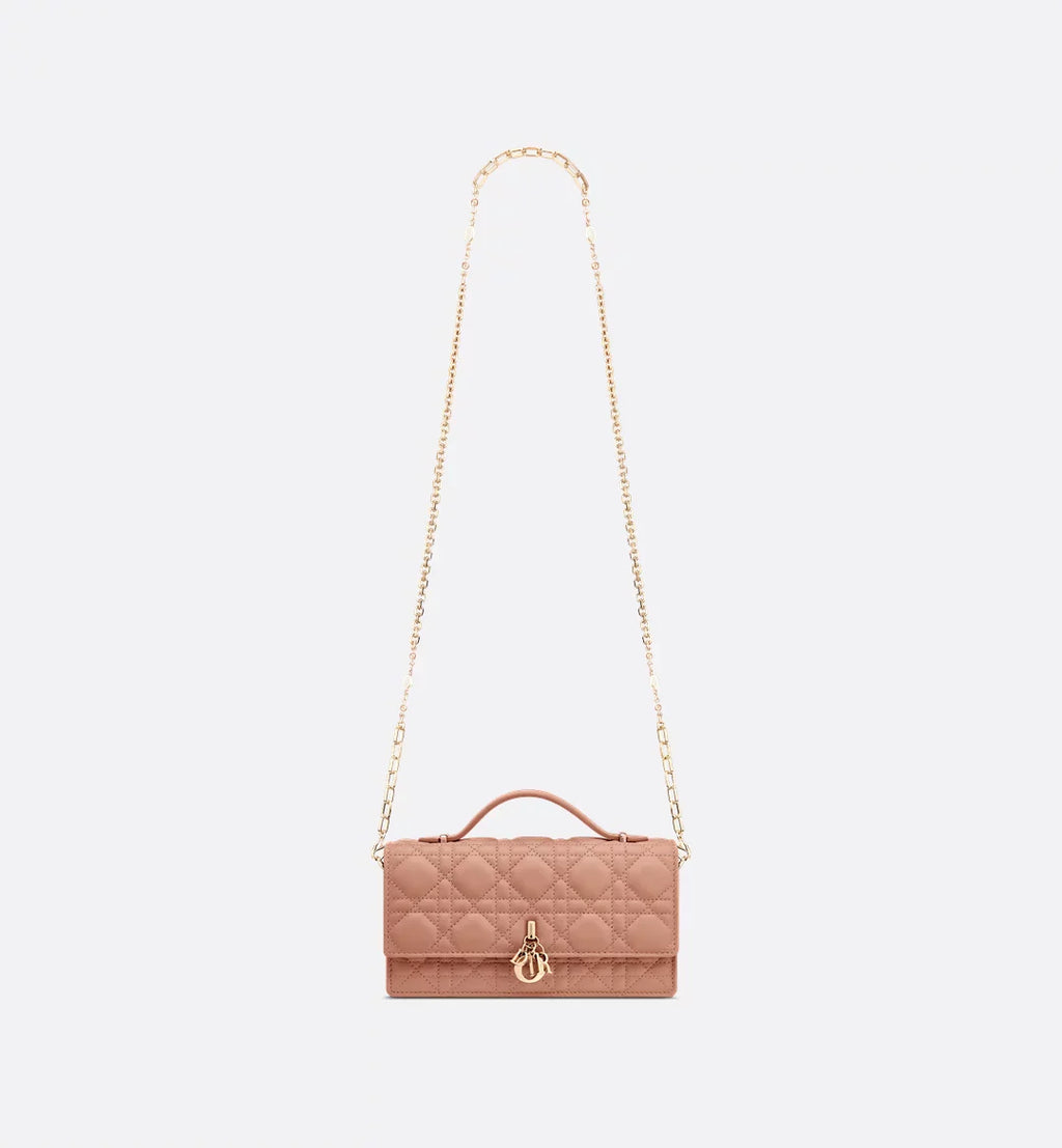 Dior Lady Dior Top Handle Bag in Pink Quilted Lambskin with Gold Hardware – 20 cm