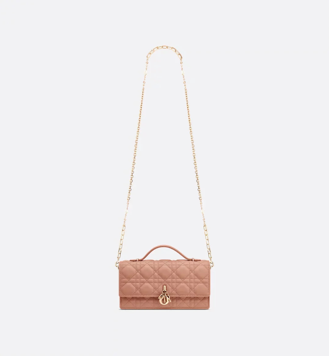 Dior Lady Dior Top Handle Bag in Pink Quilted Lambskin with Gold Hardware – 20 cm