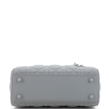 Dior Lady Dior Medium Bag in Matte Grey Cannage Calfskin with Black Hardware 20 cm