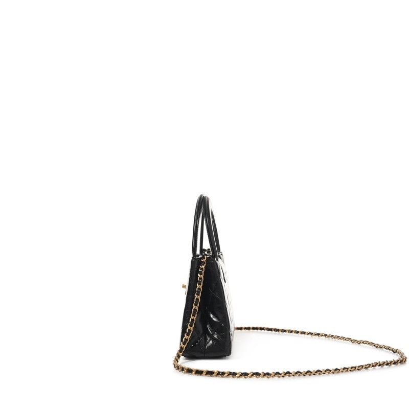 Chanel Mini Kelly Black Quilted Aged Calfskin with Gold Hardware – 18 cm