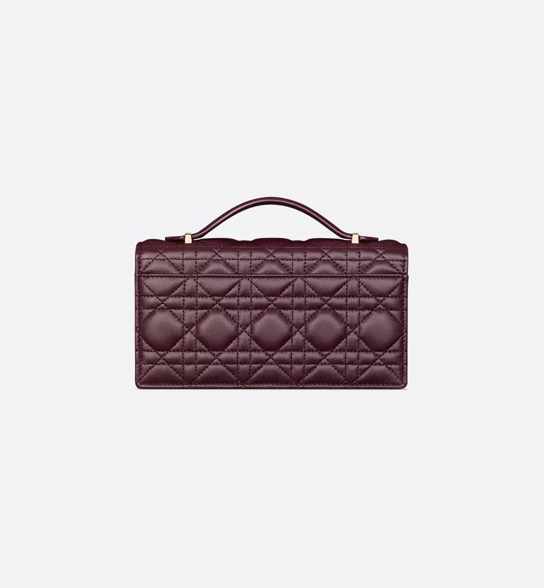 Dior Lady Dior Top Handle Bag in Burgundy Quilted Lambskin with Gold Hardware – 20 cm