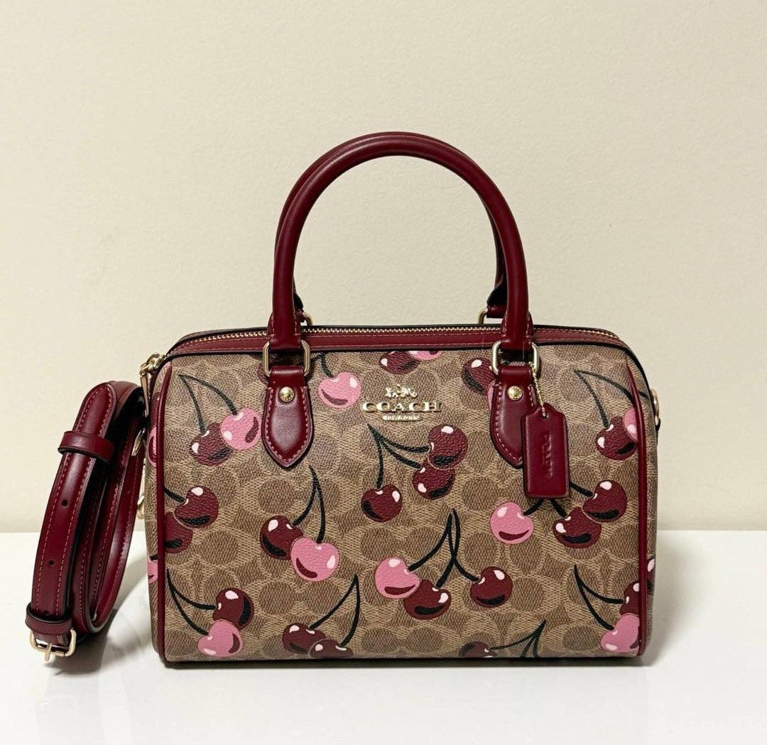 Coach Mini Rowan Crossbody 20 cm Signature Canvas With Cherry Print
