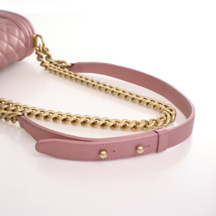 Chanel Boy Bag in Pink Quilted Lambskin with Gold Hardware